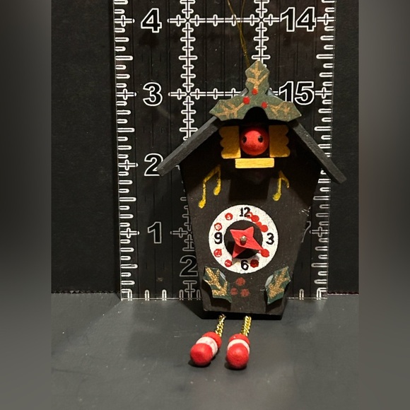 vintage cuckoo clock wood christmas ornaments - Picture 2 of 4